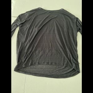 Lululemon black long sleeve sheer stripe top sz 10